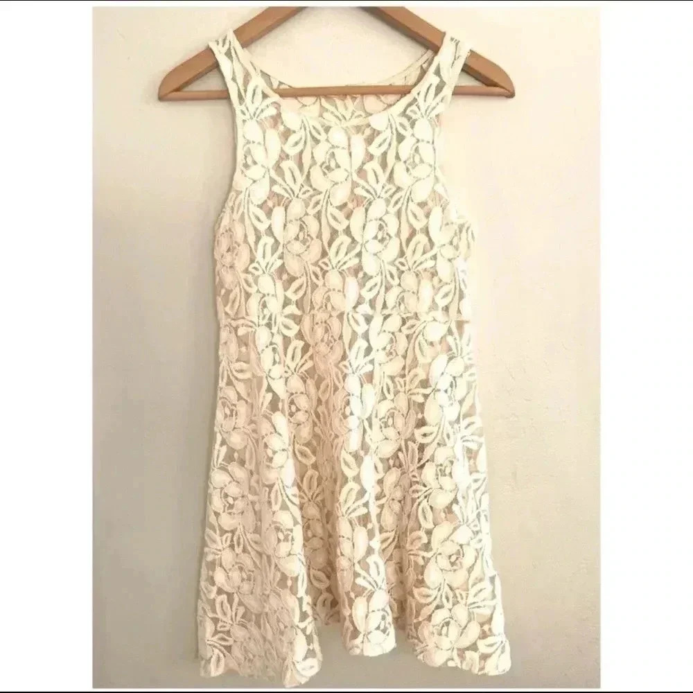 Free People | Miles of Lace Cream Dress - Picture 3 of 7